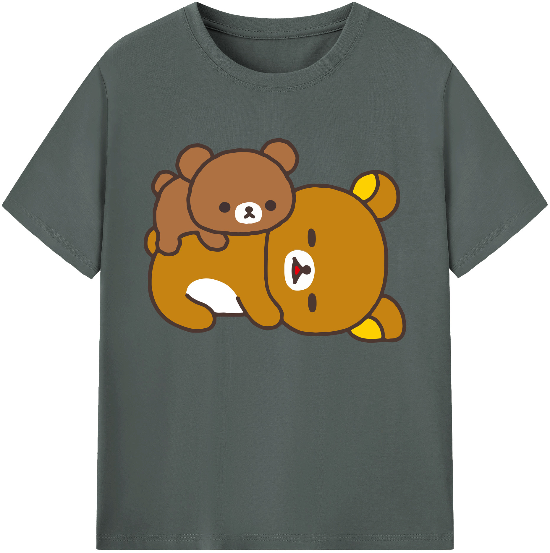 （画像用） リラックマ リラックマ キイロイトリ Rilakkuma Korilakkuma Kiiroitori 綿100％ メンズ半袖Tシャツ｜肌触りやわらか＆通気性